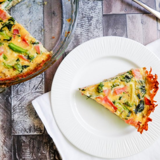 Broccoli, Ham and Cheddar Quiche