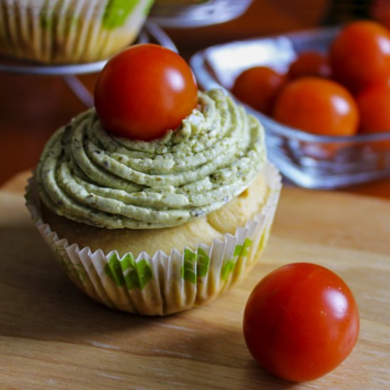 Savory Cupcakes with Pesto & Cheese