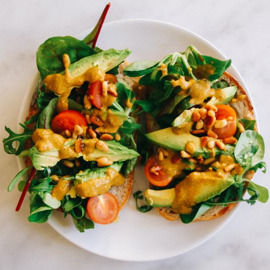 Tomato Pesto Sandwich with Toasted Pinenuts