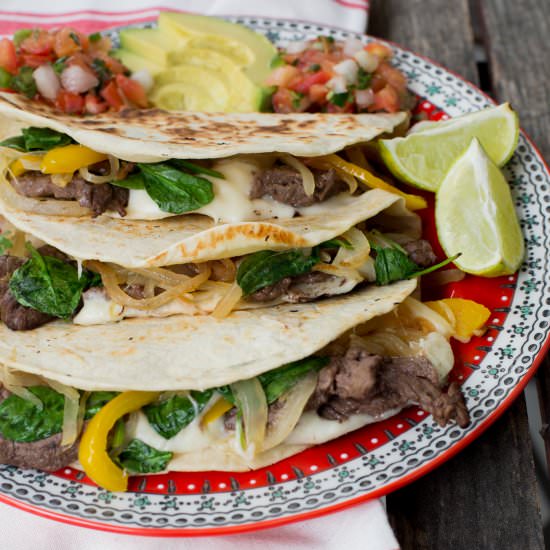 Healthy Cheesesteak Quesadilla