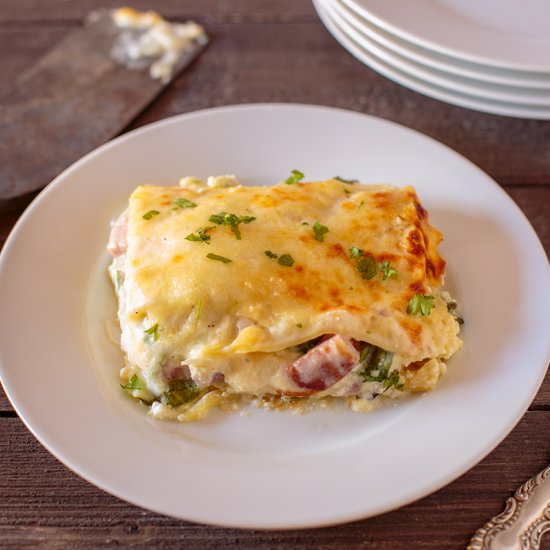 Smoked Ham and Spinach Lasagna