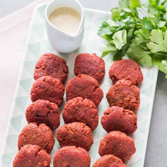 Beetroot falafels