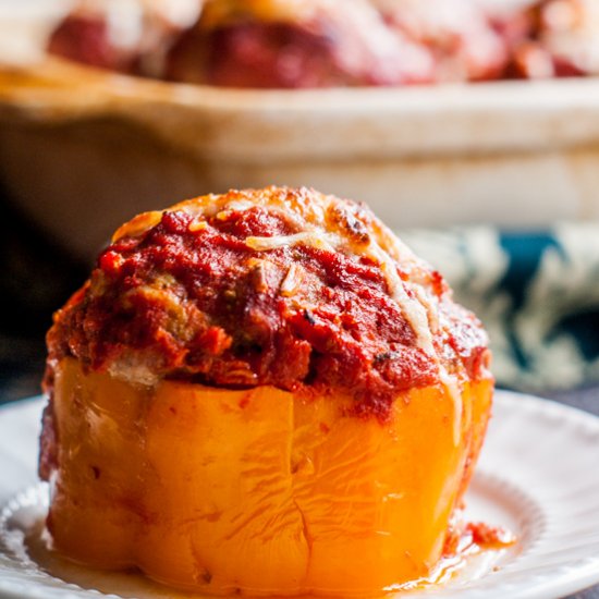 Cheesy Meatball Stuffed Peppers