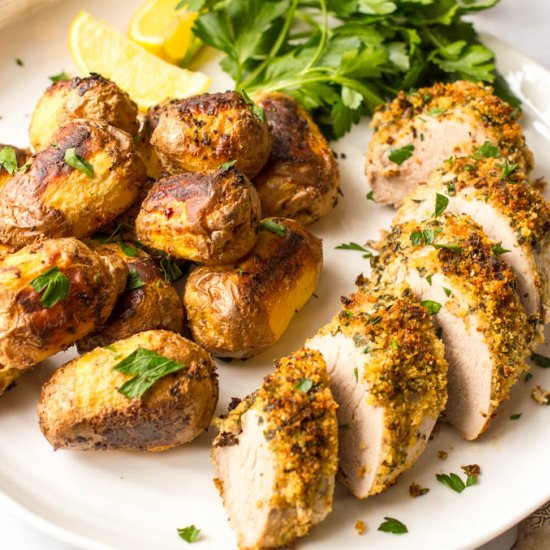 Herb roasted pork tenderloin