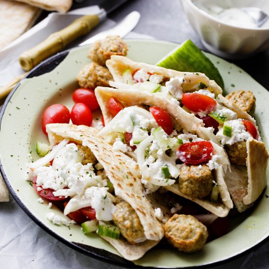 Turkey Meatballs Pita Pockets