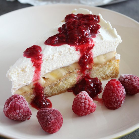 Banoffee with Raspberry Sauce