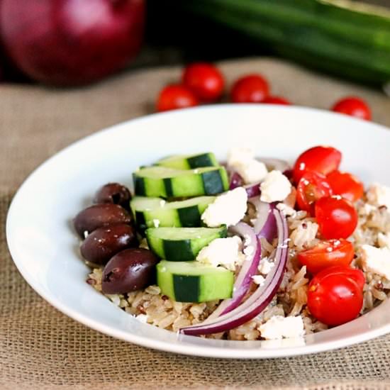 Mediterranean Style Rice Salad Bowl