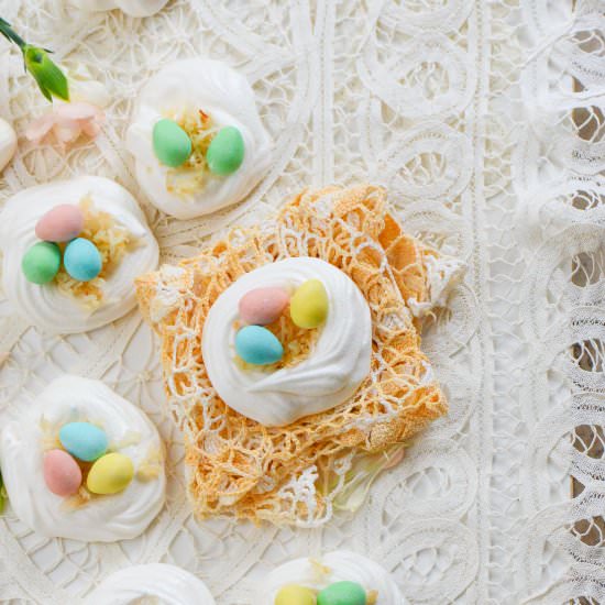 Eggless Meringue Nests