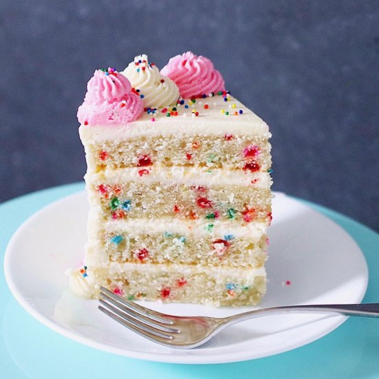 Grain-Free + Vegan Funfetti Cake