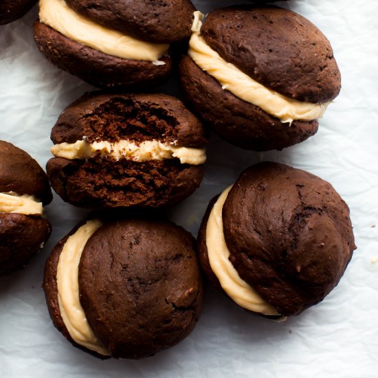 Whoopie Pies with Caramel Frosting