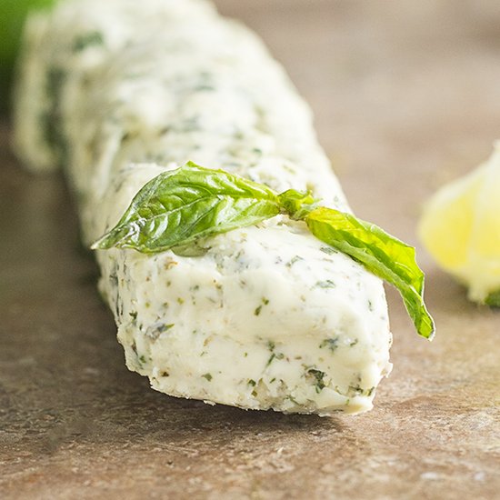 Basil and Lime Infused Vegan Butter