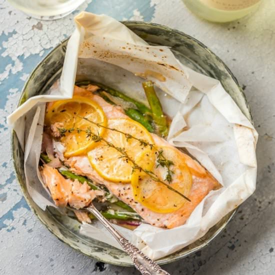 Lemon Butter Salmon in Parchment