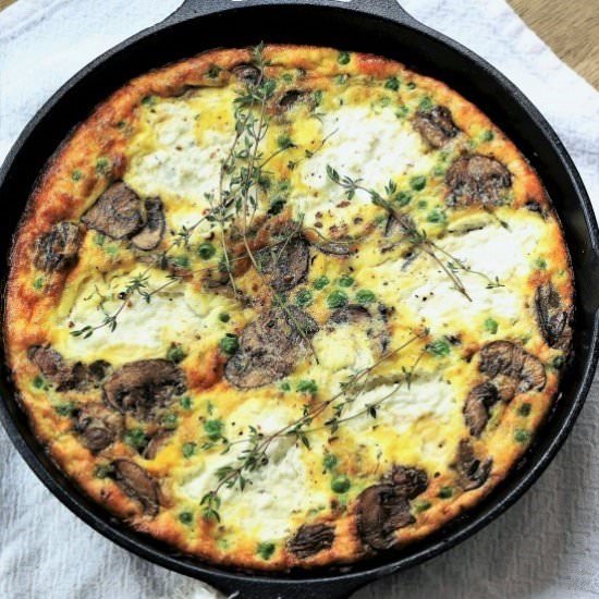 Ricotta, Pea & Mushroom Frittata