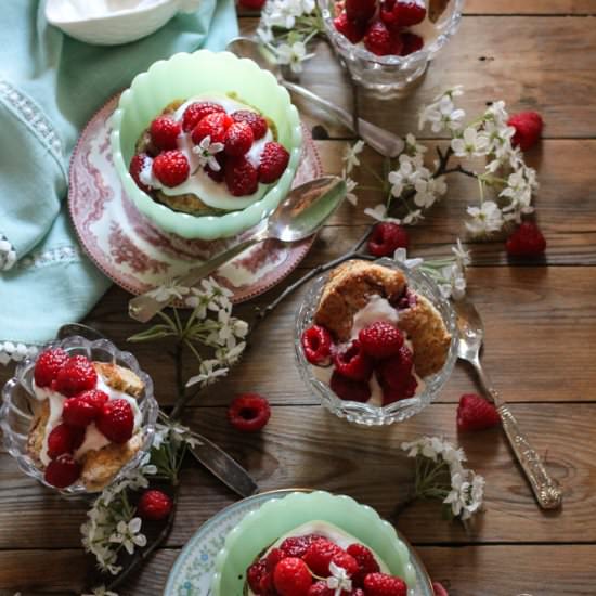 Cornmeal Shortcake with Raspberries