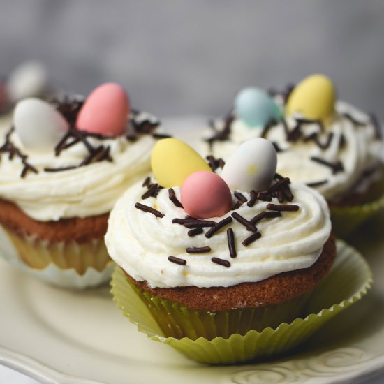 Almond Vanilla Bean Easter Cupcakes