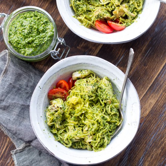 Chicken Pesto Spaghetti Squash