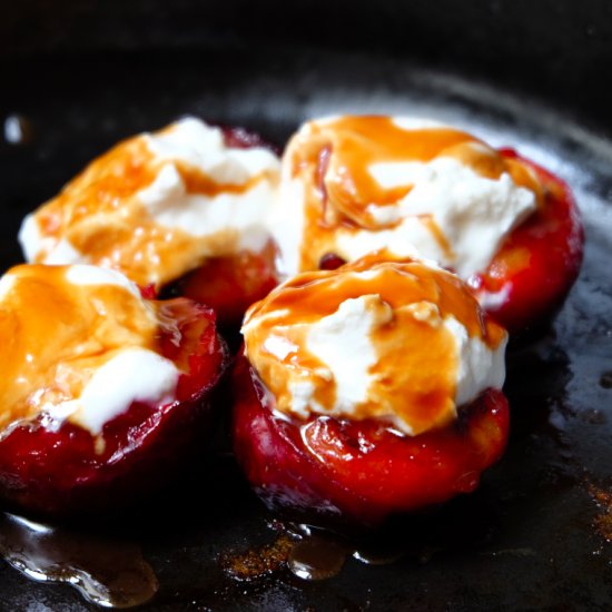 Salted Coconut Caramel with Plums