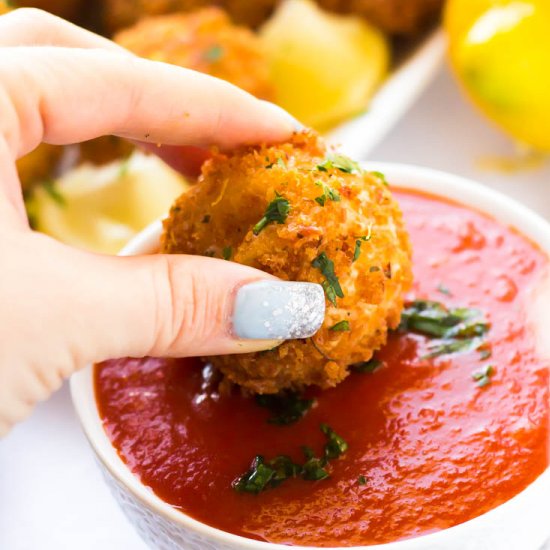 Cheesy Arancini Italian Rice Balls