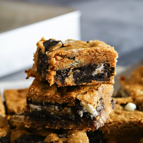 Oreo Stuffed Peanut Butter Blondies