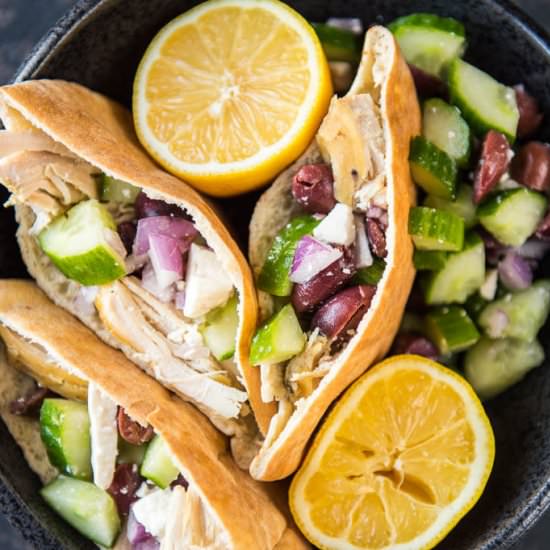 Slow Cooker Greek Chicken Wraps