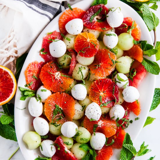 Citrus Melon Caprese Salad