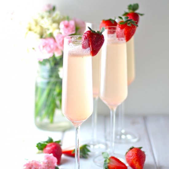 Strawberry Elderflower Spritzers