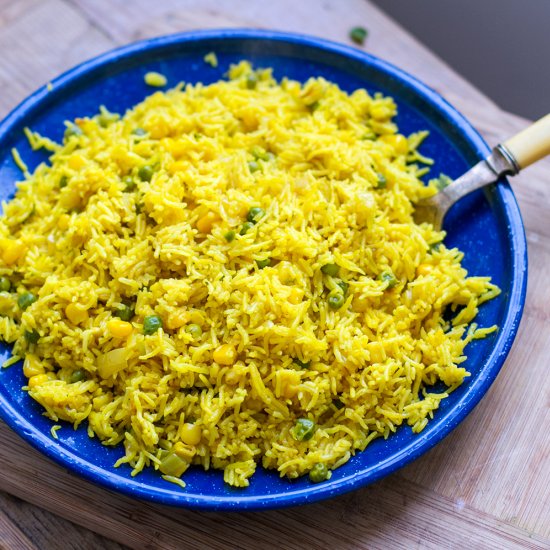 Yellow Rice With Peas & Sweet Corn