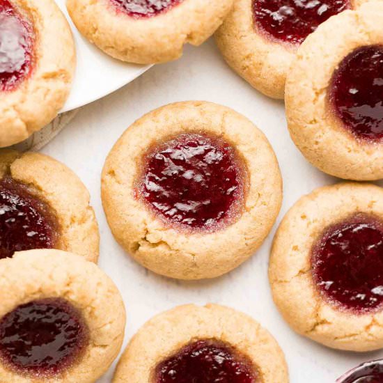 Elderberry Jam Thumbprint Cookies