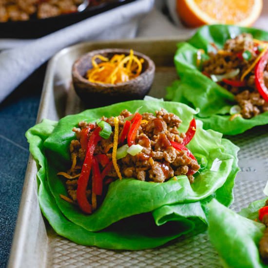 Orange Turkey Asian Lettuce Wraps