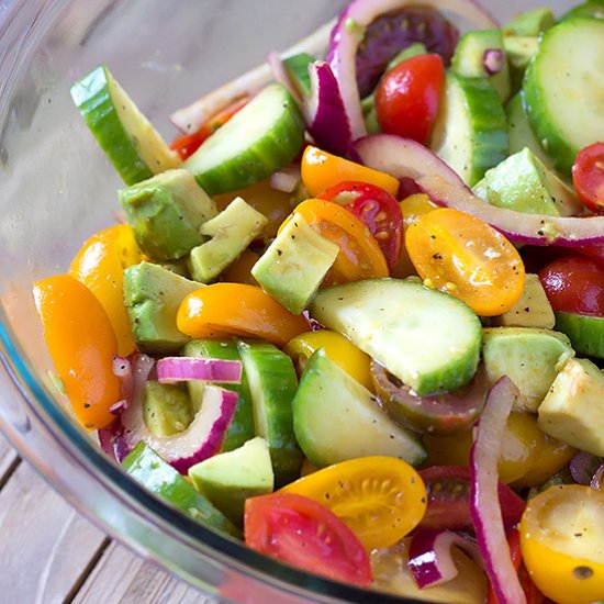 Avocado Cucumber Tomato Salad