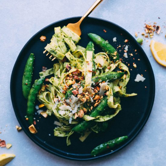 Arugula Pesto Fettuccine