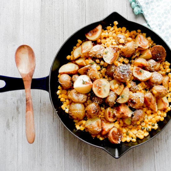 Creamy Sweet Corn & Potato Skillet