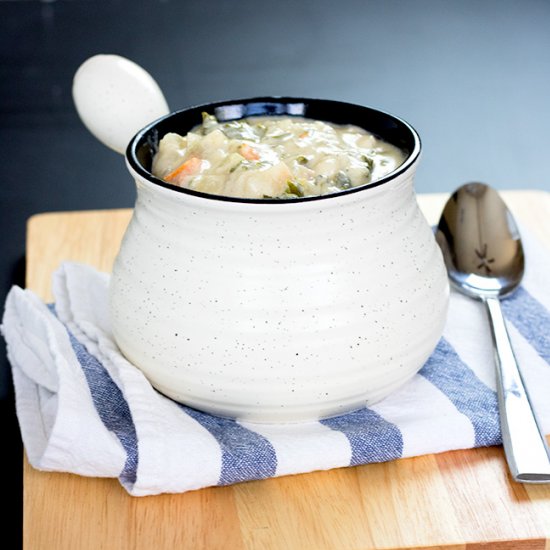 Creamy Vegan Kale Gnocchi Soup