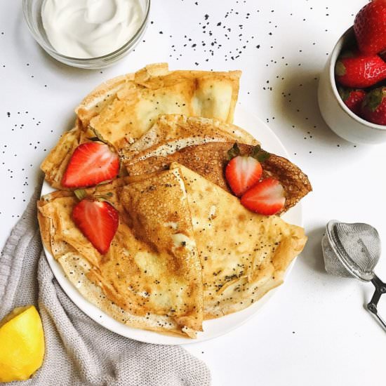 Lemon Poppyseed Crepes