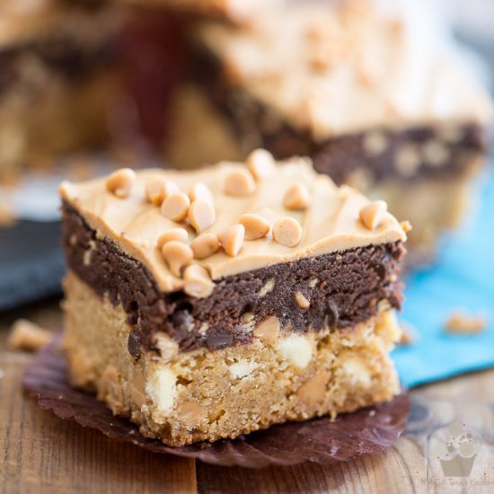 Peanut Butter Chocolate Cookie Dough Blondie