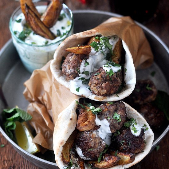 Lamb Meatball Pitas