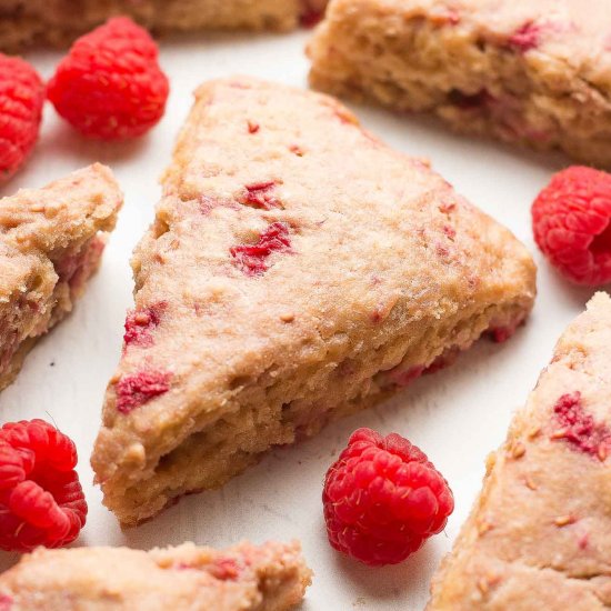 Healthy Raspberry Almond Scones