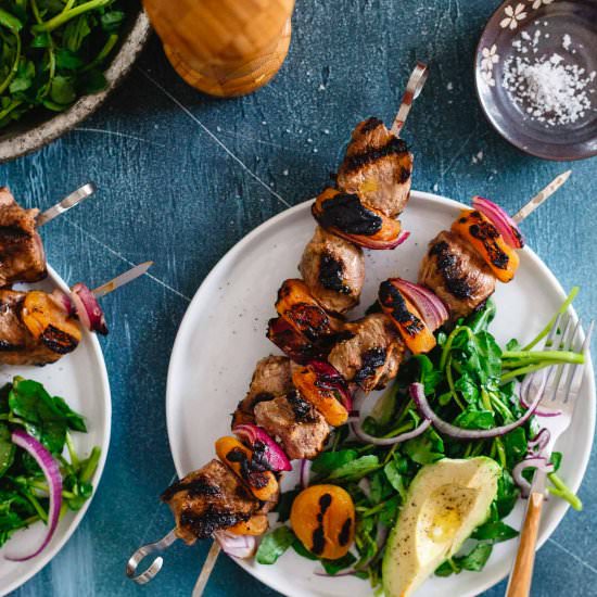 Grilled Apricot Lamb Kebabs