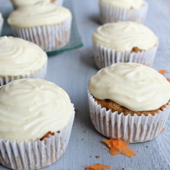 Easy Frosted Carrot Cupcakes