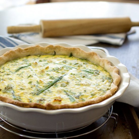 Three Cheese Asparagus Quiche