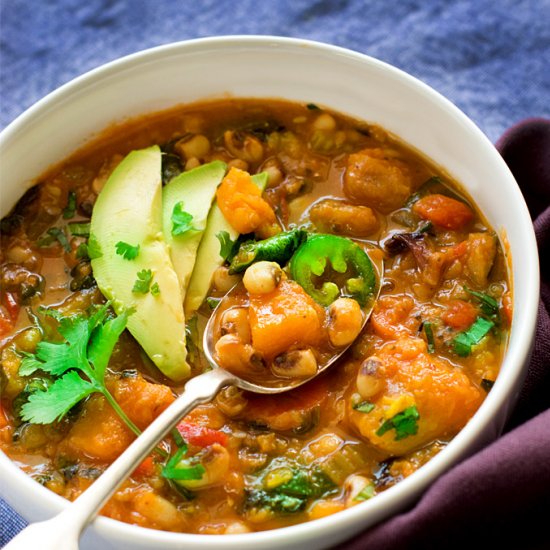 Black Eyed Peas and Veggies Chili