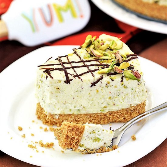 White Chocolate Pistachio Cheesecake