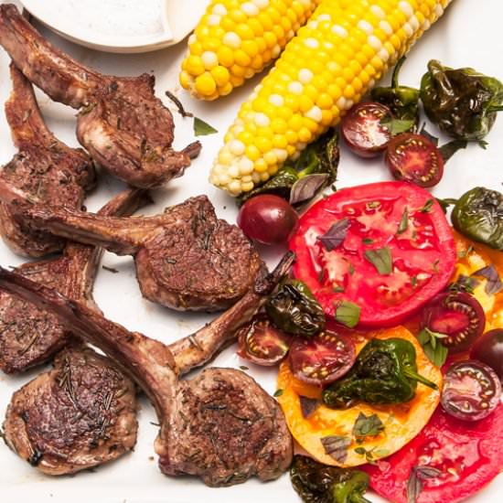 Lamb Chops with Corn and Tomatoes