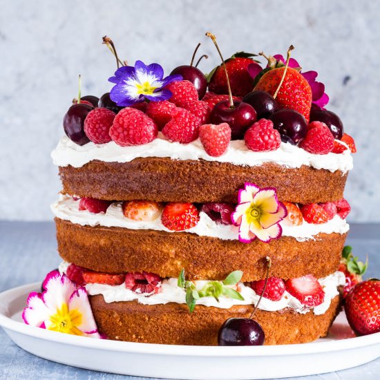 Orange Blossom and Elderflower Cake