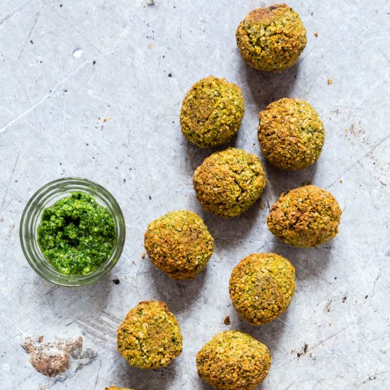 Baked Wild Garlic Falafels