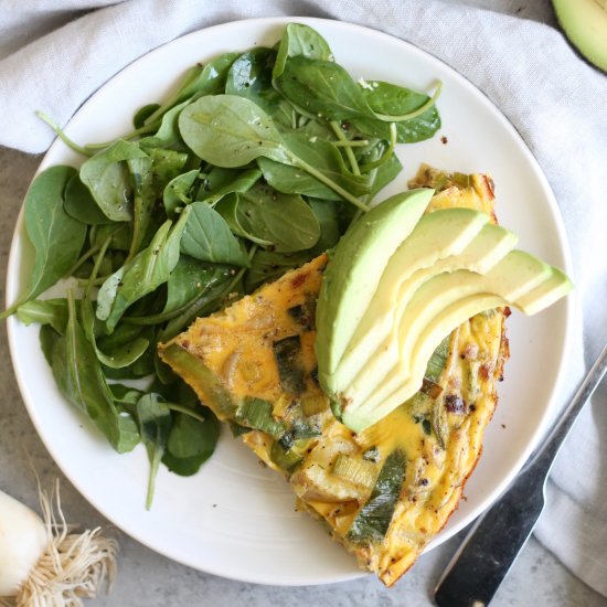 Leek Bacon Potato Frittata