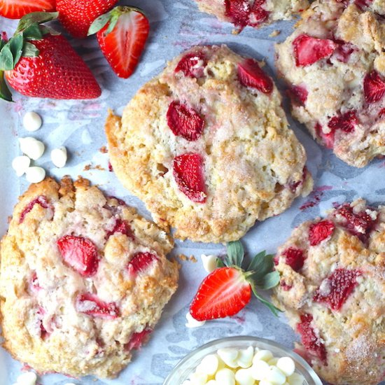 Strawberry White Chocolate Scones