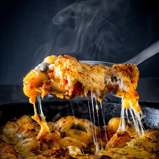 Cheesy Skillet Baked Gnocchi