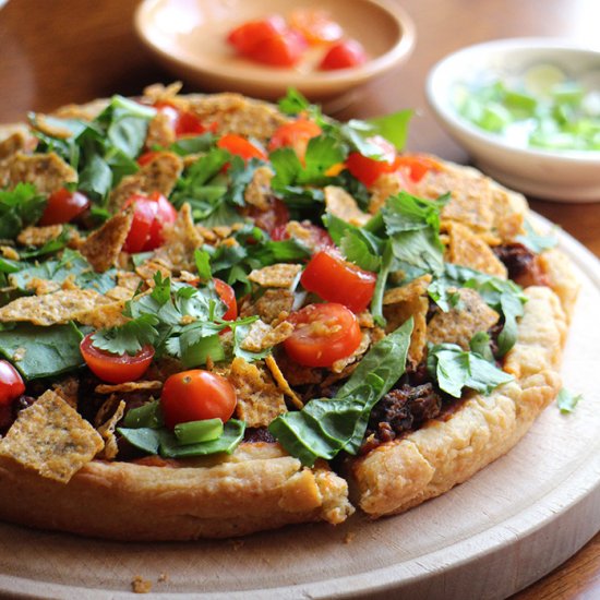 Black bean taco pizza