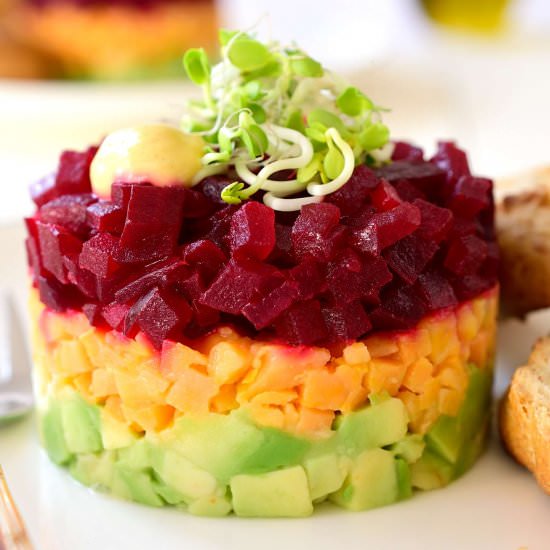 Beet and Sweet Potato Tartare